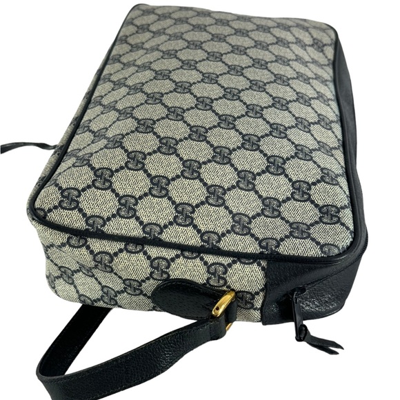 GUCCI School Bag Navy Blue Canvas Leather Ophidia Flap Accessory Collection - Picture 15 of 17